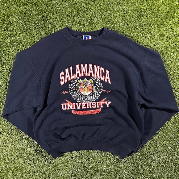 Vintage Russel Athletic Crewneck Salamanca University College Sweatshirt - Picture 1 of 5